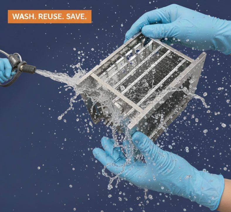 Reborix washable ESP electrostatic cell — the reusable collection core